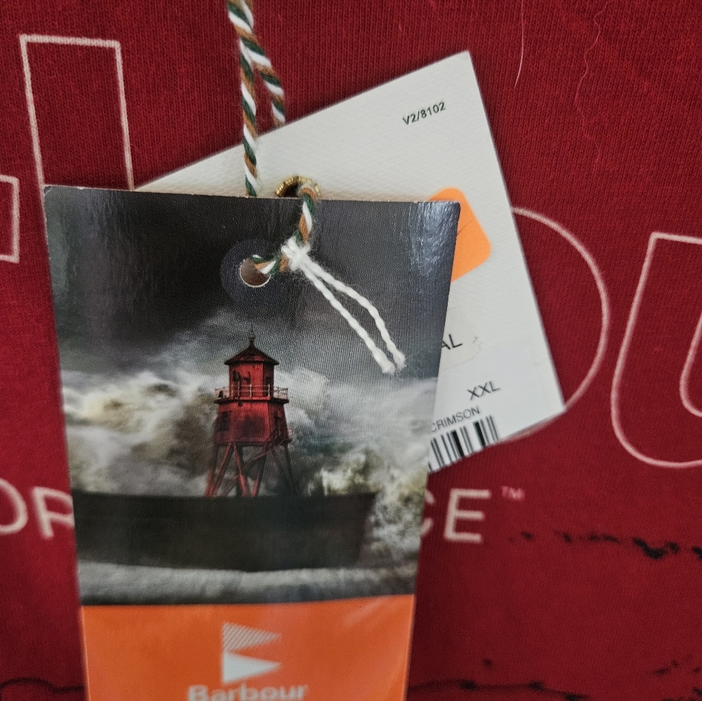 Barbour Red 'Storm Force' Lighthouse Graphic Tee Nwt Xxl CL0052 - Picture 4 of 7